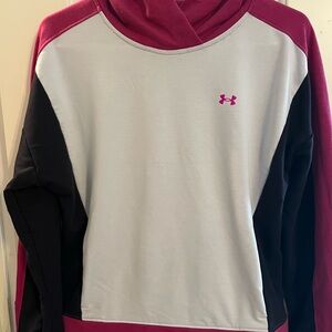 Under Armour Women's Tri-Tone Crew Neck Hoodie - Pink, Black, grey